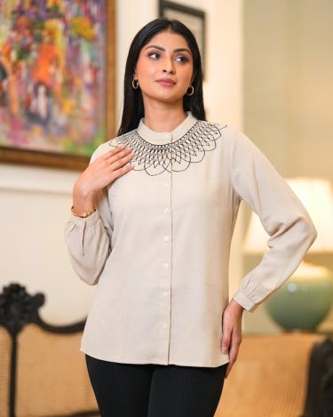 Embroidery Detail Shirt Blouse