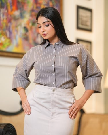 Stripe Button Down Blouse