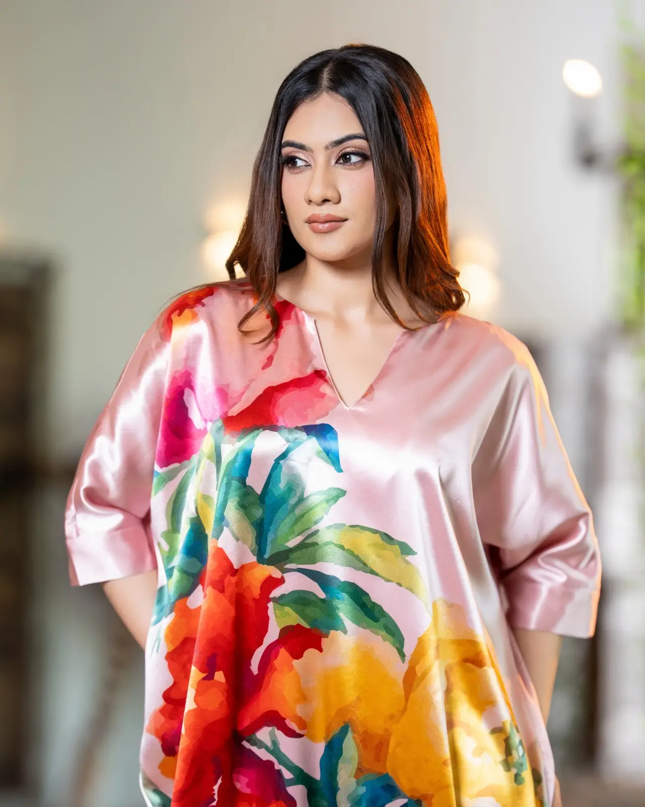 The Watercolor Bloom Short Cocoon Dress - Image 3