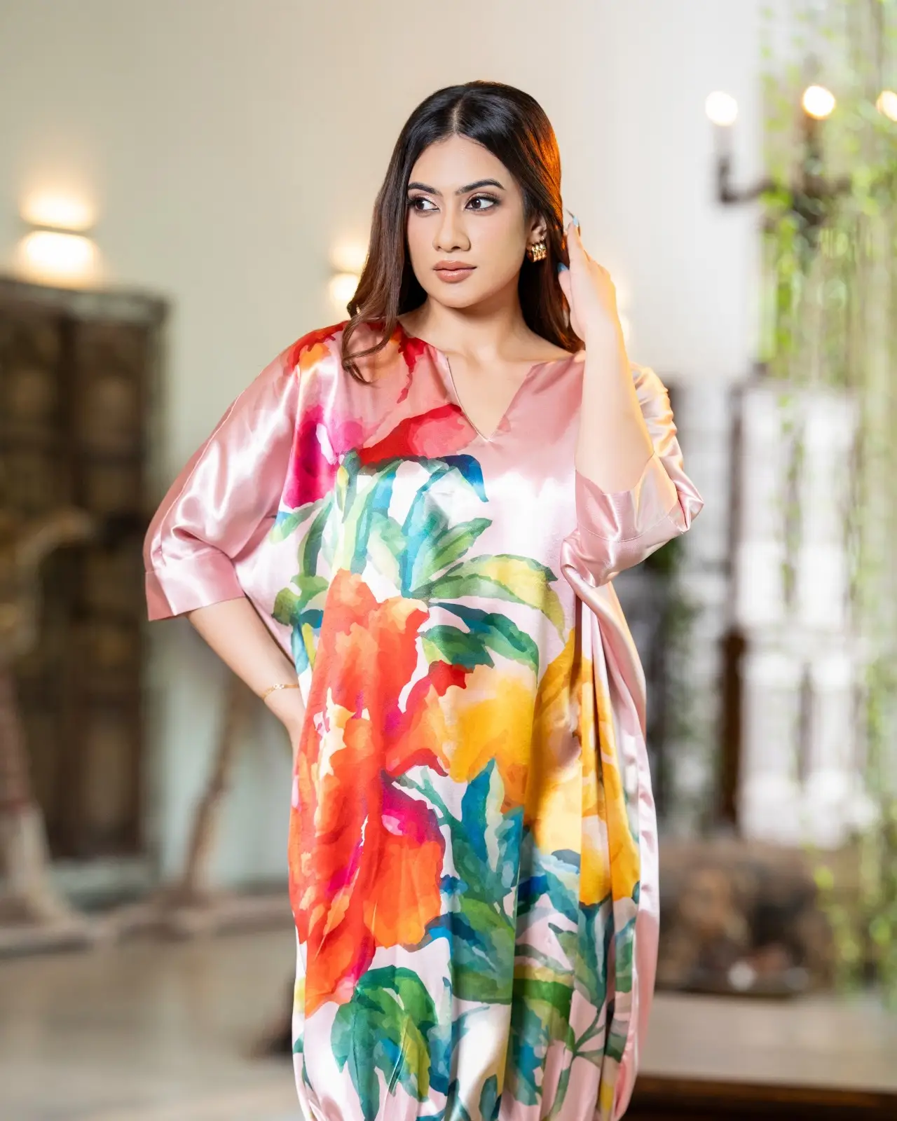 The Watercolor Bloom Short Cocoon Dress - Image 2