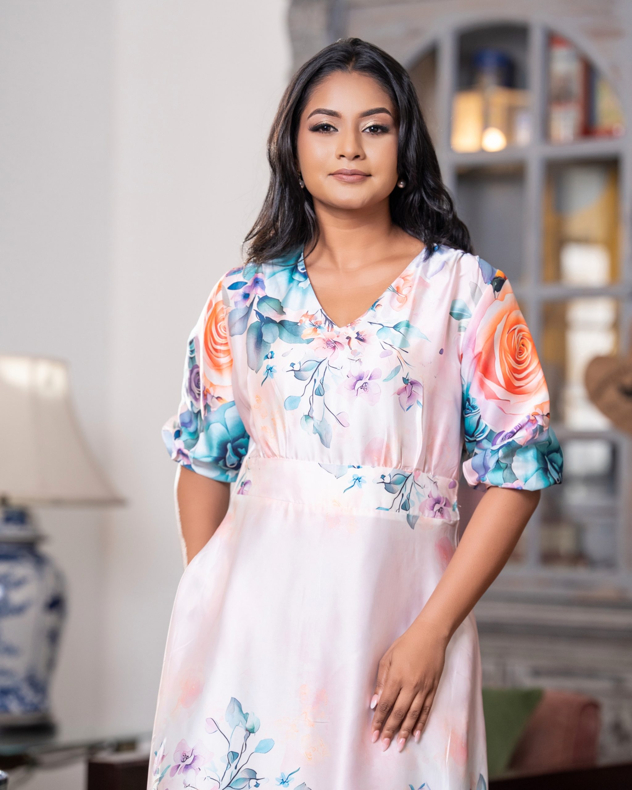Pastel Meadow Emphire Maxi Dress - Image 3