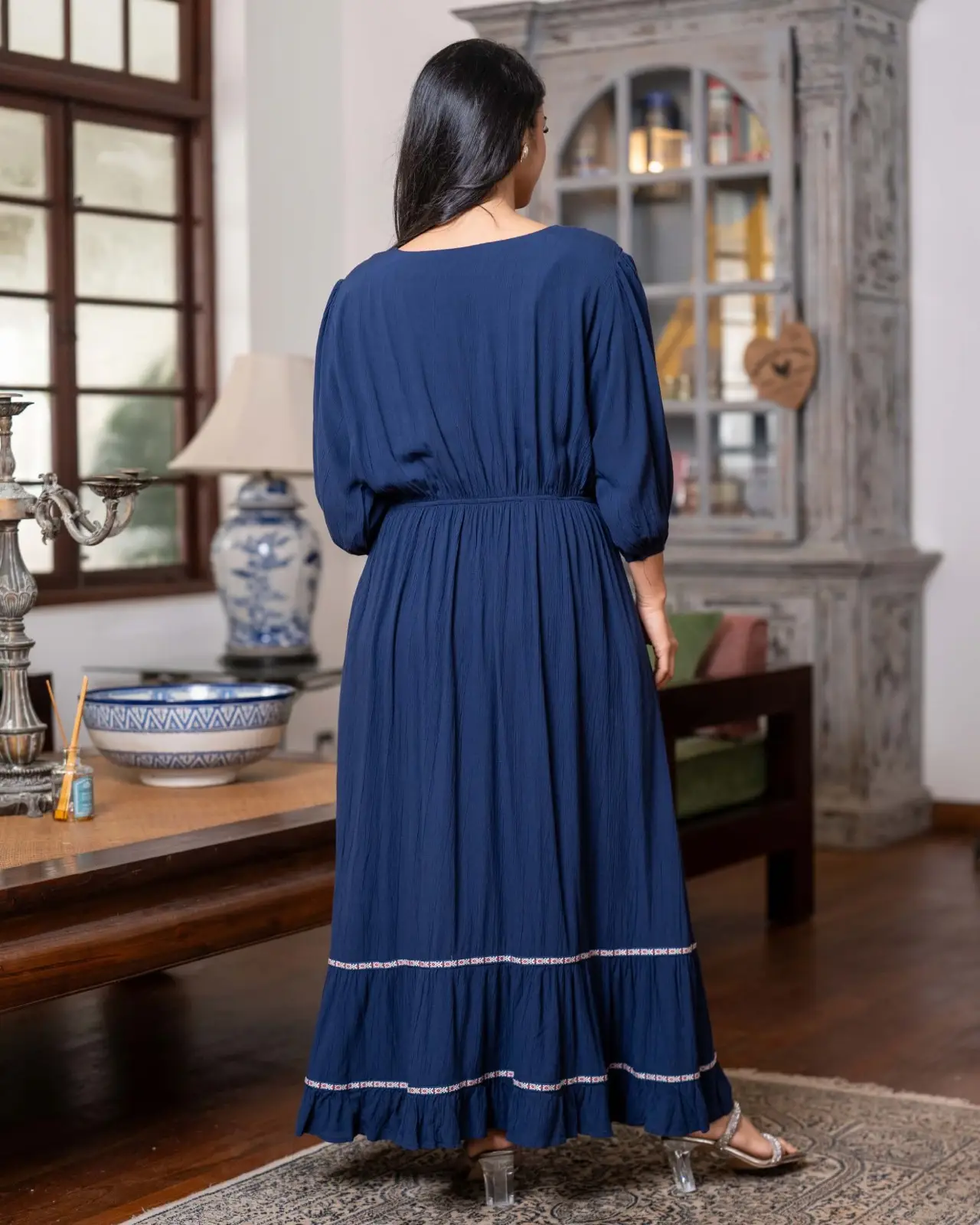 Lace Detailed Ruffled Maxi Dress - Image 5