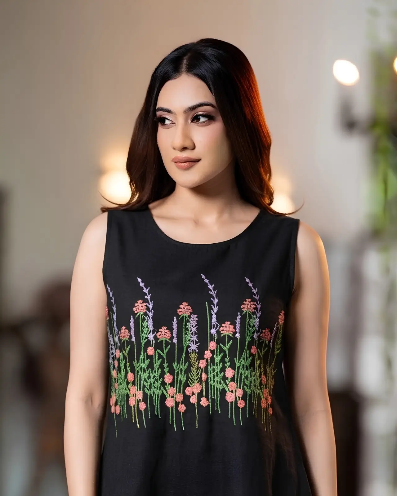 The Enchanted Flora Sleeveless High Low Maxi Dress - Image 4