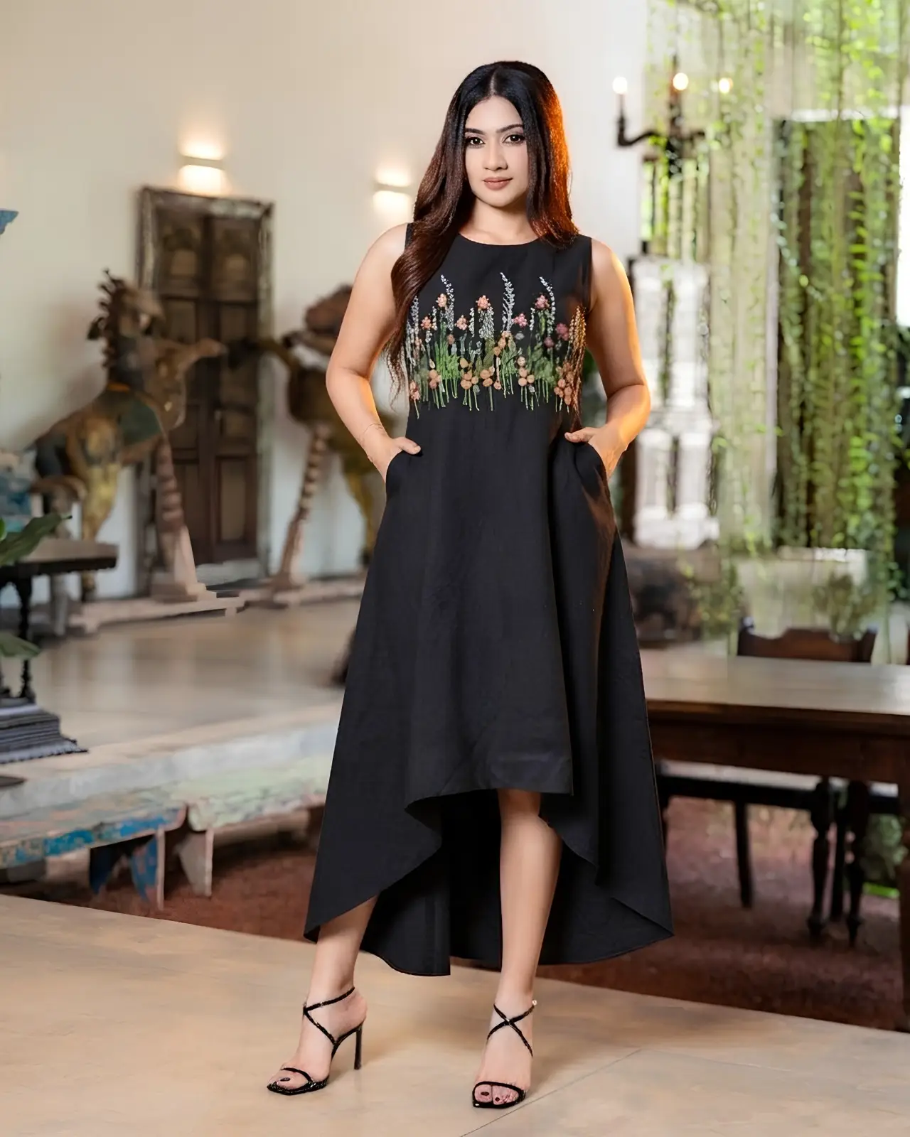 The Enchanted Flora Sleeveless High Low Maxi Dress - Image 2