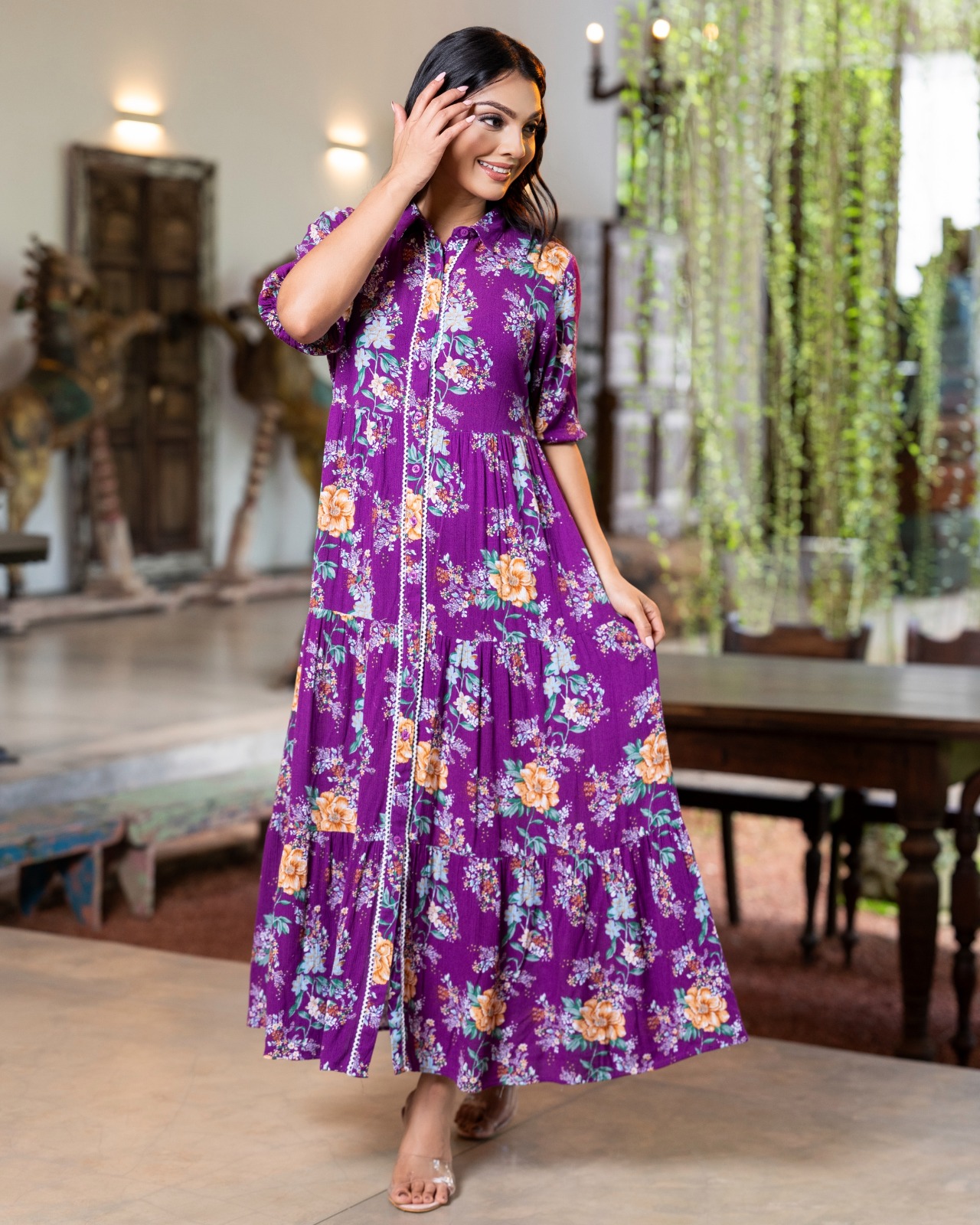 The Violet Meadow Tiered Maxi Dress - Image 3