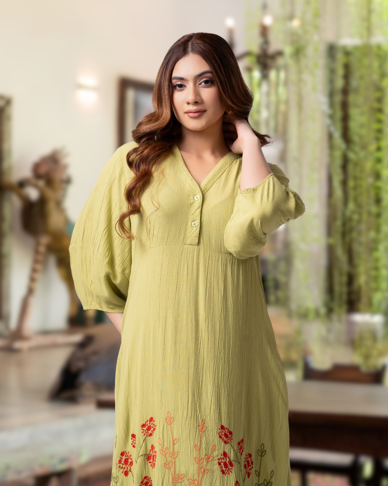 Enchanted Garden Embroidered Flared Maxi Dress - Image 3