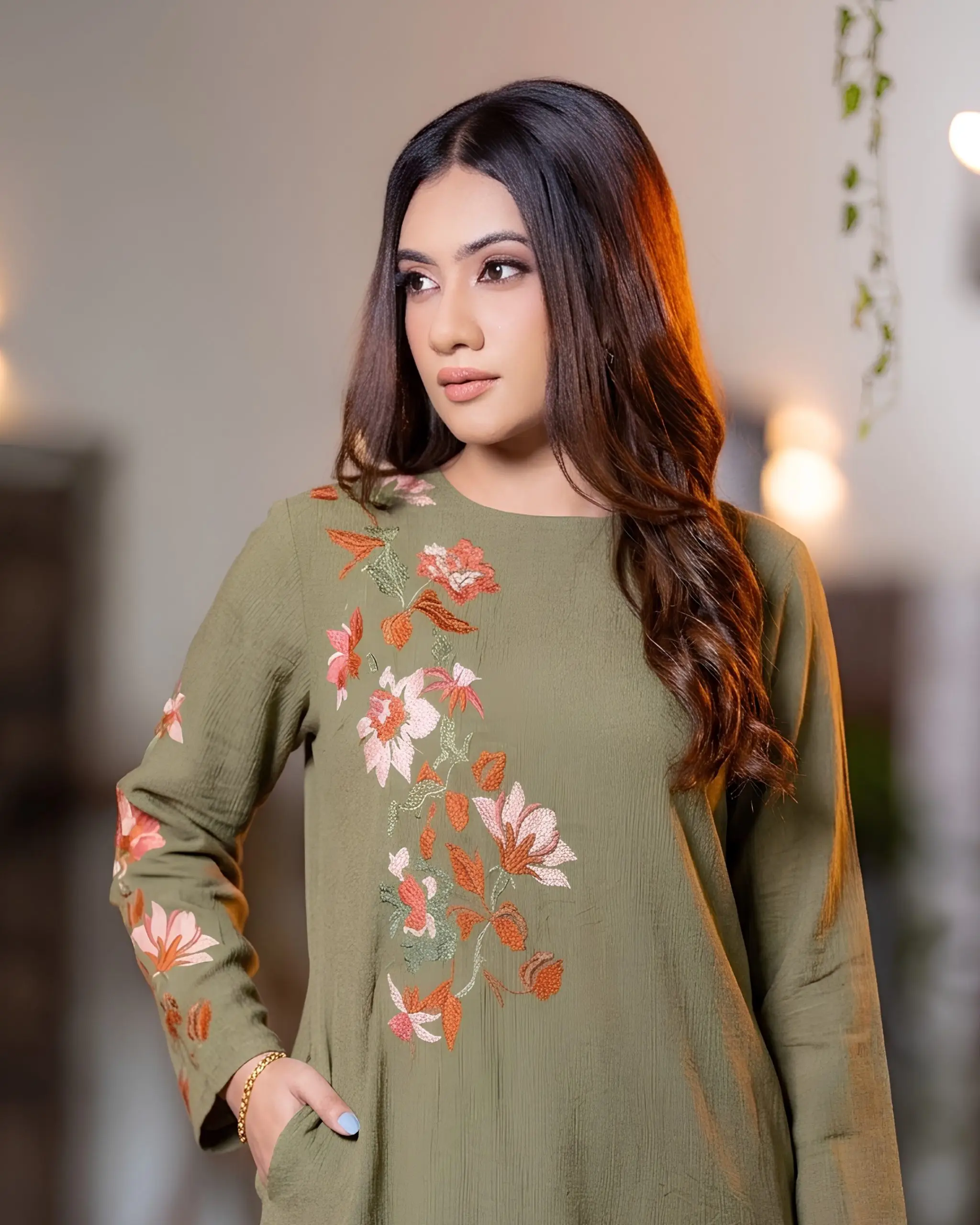Long Sleeve Wildwood Embroidered Short Dress - Image 4