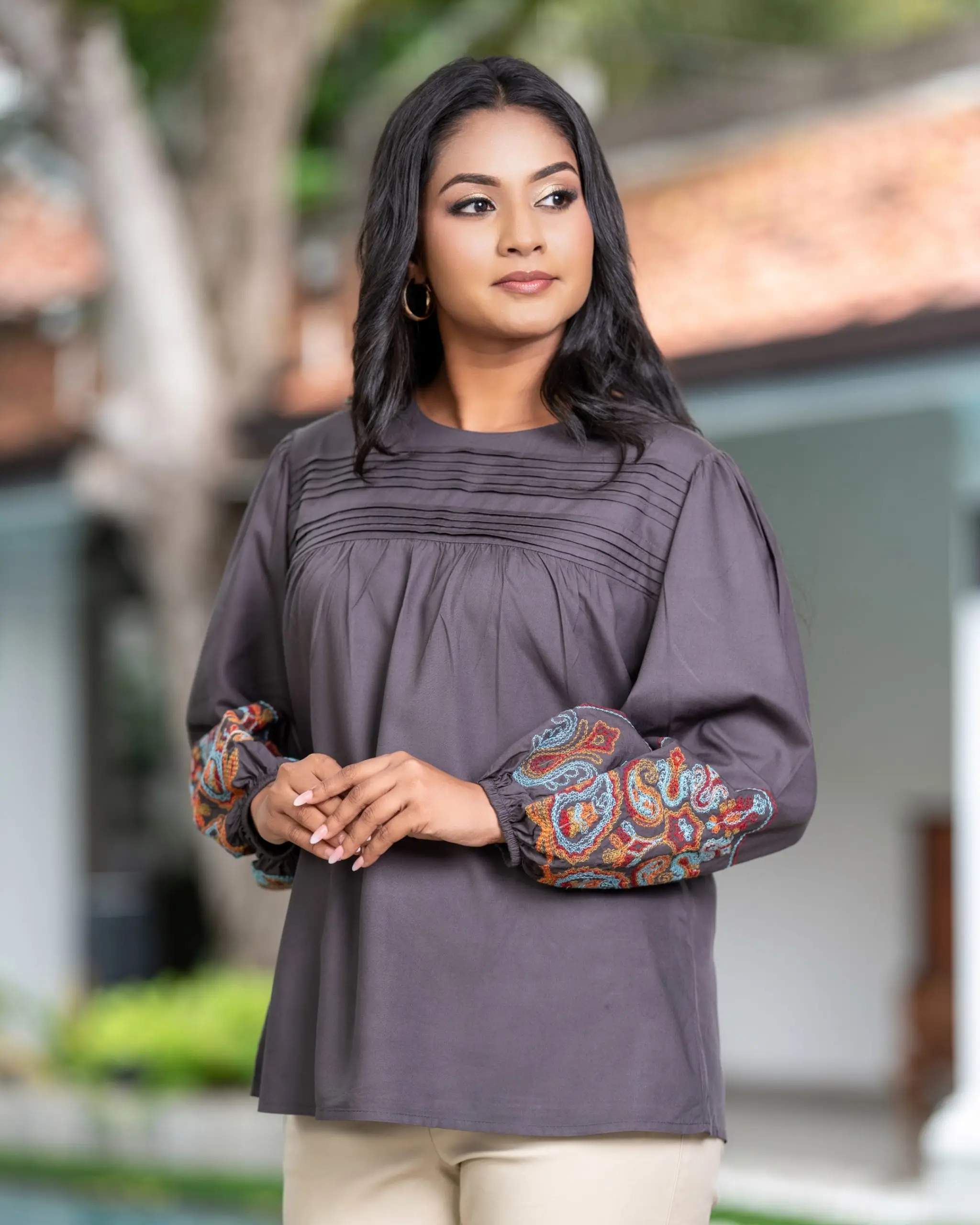 The Horizontal Pintuck Yoke Blouse - Image 3