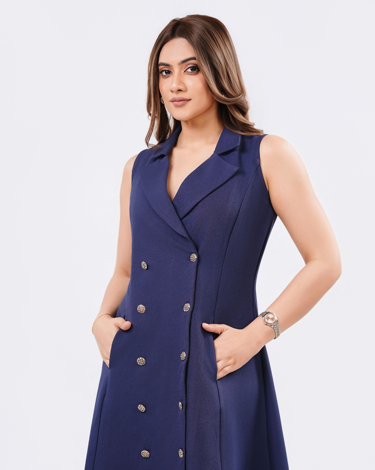 Sleeveless Trench Midi Dress - Image 2