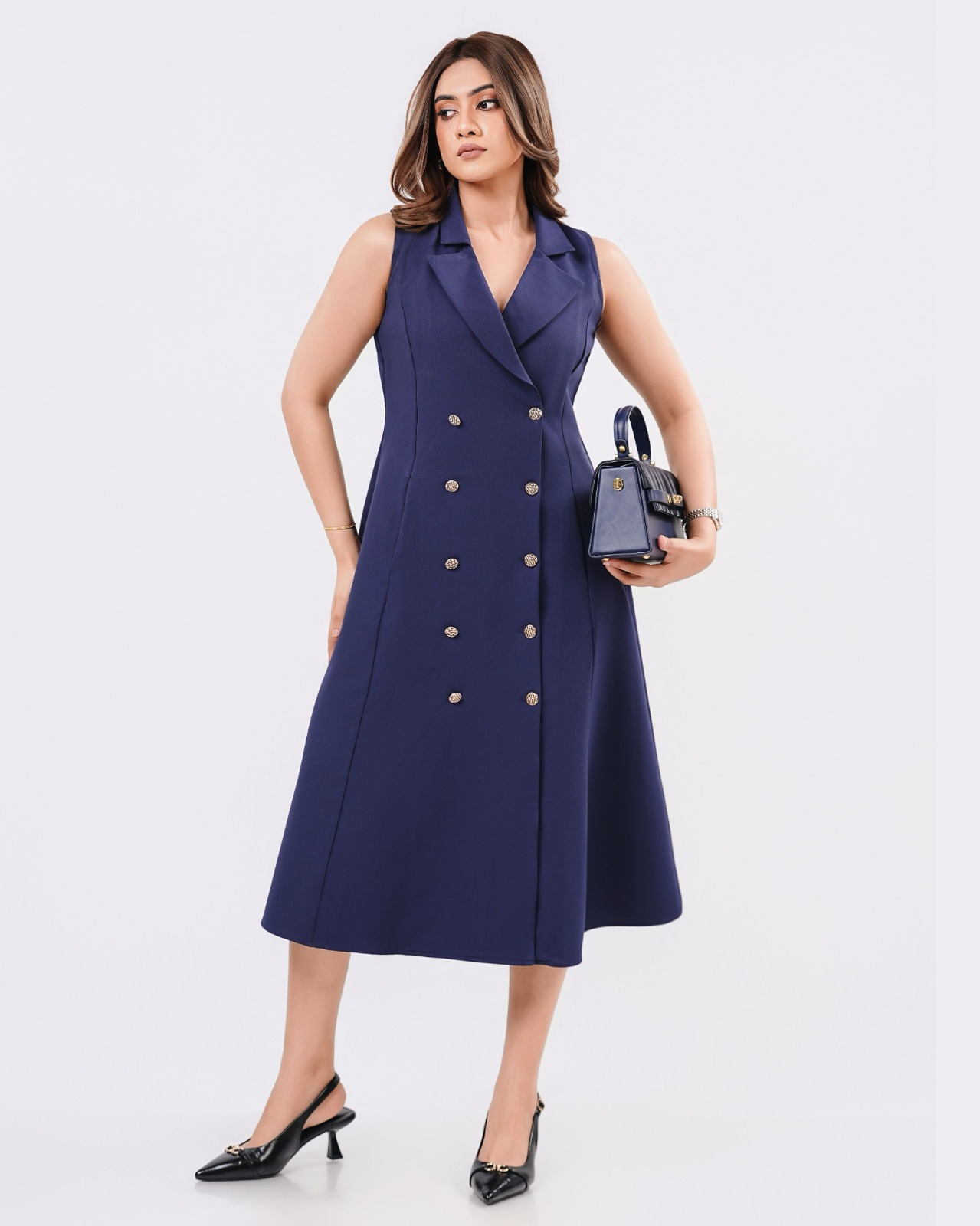 Sleeveless Trench Midi Dress - Image 5